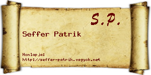 Seffer Patrik névjegykártya