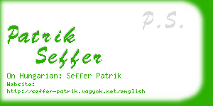 patrik seffer business card